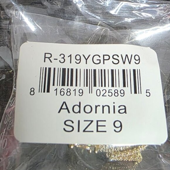 Adornia 14K Gold Plated Swarovski Crystal Accented Winding Snake Ring 9 - Picture 5 of 5